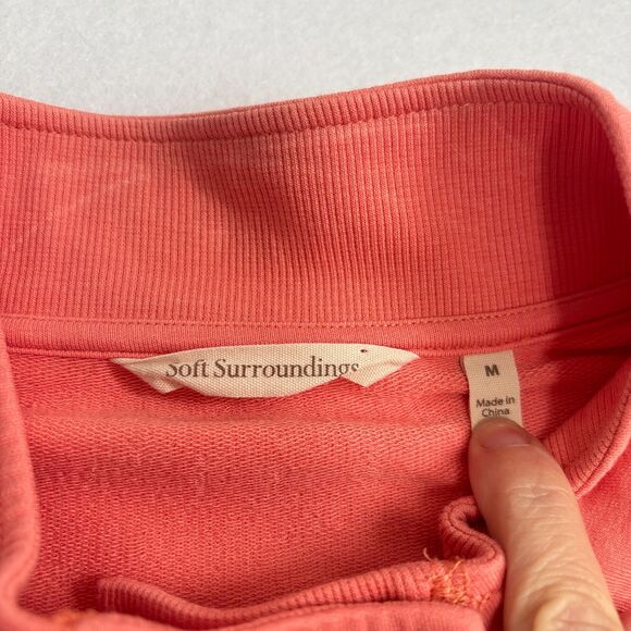Soft Surroundings Lakshmi Pullover Tunic Women's M Peach Pink Cotton Blend Soft - Picture 4 of 8